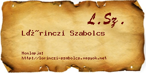 Lőrinczi Szabolcs névjegykártya
